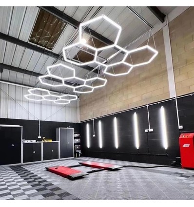 Hexagon LED 5 felt komplett sett - RA95, 168W. inkludert strømtilkobling