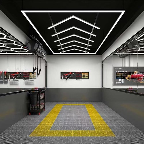 Lysgitter LED + ramme komplett sett (Hexagon) - RA95, 384W, inkludert strømtilkobling