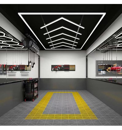 Lysgitter LED + ramme komplett sett (Hexagon) - RA95, 384W, inkludert strømtilkobling