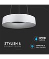20W dimbar LED-lysekrone - Hvit, mykt lys, varmhvit