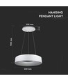 20W dimbar LED-lysekrone - Hvit, mykt lys, varmhvit