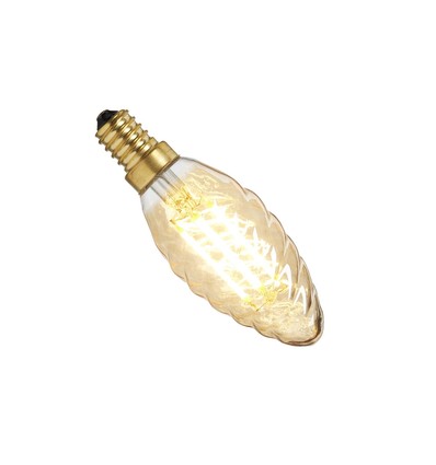 E14 Gylden Snodd LED-kronepære, 4W - Dimbar, 2200K, Ra95, Nielsen Light