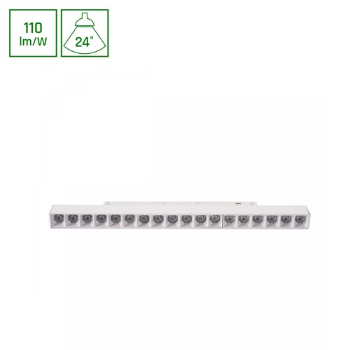 System Shift Basic - Gitter med Lineær Lampe, 330mm, 18W, 2700K, Hvit