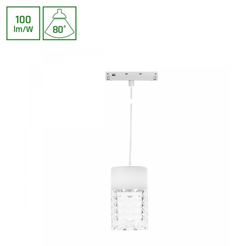 SHIFT Basic - Hangit Krystallarmatur, nedhengt, 55x110mm (1100mm wire), 7W, 4000K, hvit