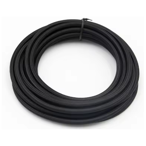 5m Stoffkabel 2x0,75 mm², tekstil - 230V, Sort