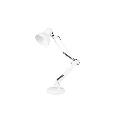 Arkitektlampe Hvit bordlampe - 1,1 meter ledning, E27 sokkel, uten lyskilde