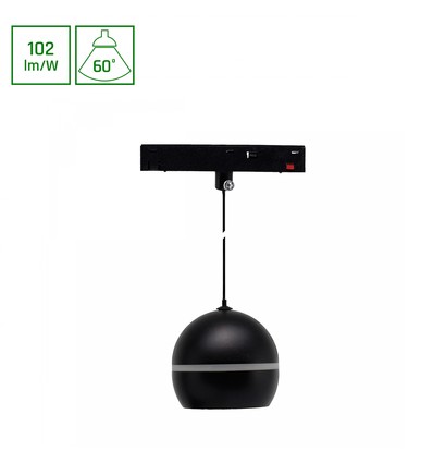 10W System Shift Basic Globe Ring skinnespot, 48V - 102lm/W, 3000K, 60 grader, pendel til skinnesystem