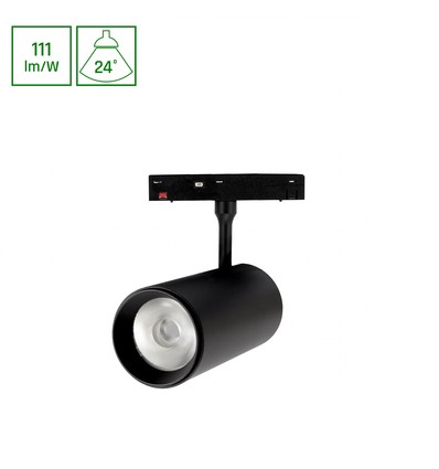 20W SHIFT BASIC skinnespot, 48V - 110lm/W, 24°, 3000K, IP20, inkl. lyskilde