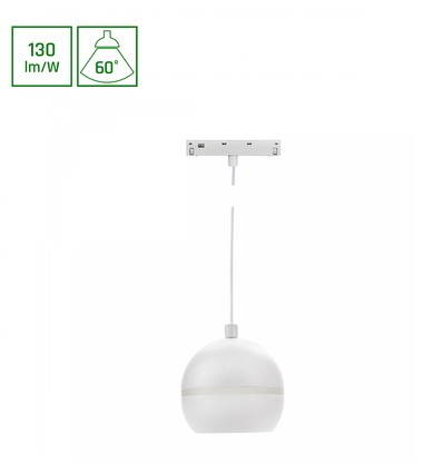 10W SHIFT BASIC GLOBE RING skinnespot pendel, 48V - 102lm/W, hvit, nøytral hvit, 60 grader, 120cm wire