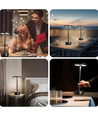 Oppladbar LED bordlampe - Svart, berøringsdimbar, CCT, IP20