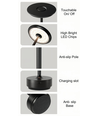 Oppladbar LED bordlampe - Svart, berøringsdimbar, CCT, IP20