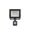 20W lyskaster - IP44, sort, PIR-sensor