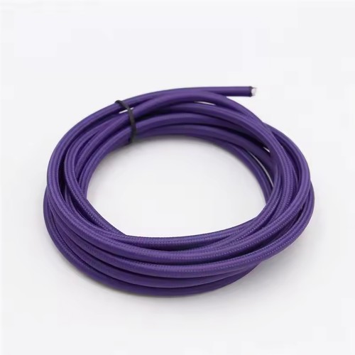 5m Stoffkabel 2x0,75 mm², tekstil - 230V, lilla