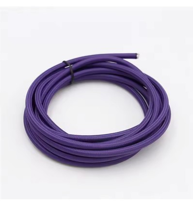 5m Stoffkabel 2x0,75 mm², tekstil - 230V, lilla