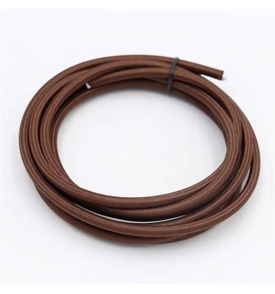 5m Stoffkabel 2x0,75 mm², tekstil - 230V, Kaffefarget