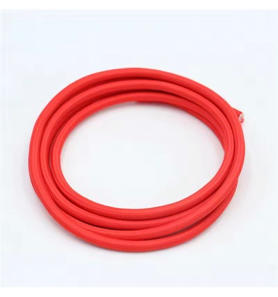 5m Stoffkabel 2x0,75 mm², tekstil - 230V, Rød