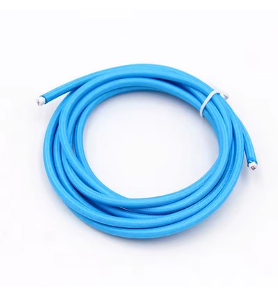 5m Stoffkabel 2x0,75 mm², tekstil - 230V, lyseblå