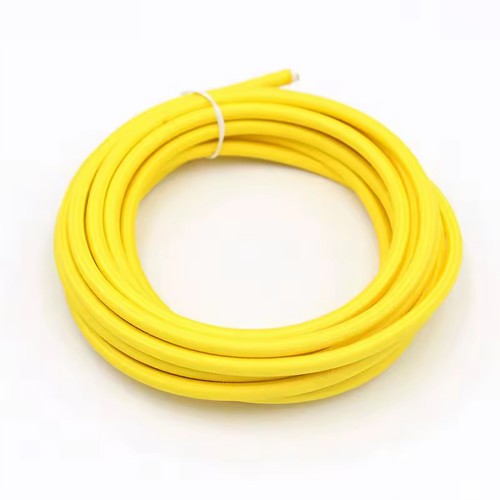 5m Stoffkabel 2x0,75 mm², tekstil - 230V, Gul