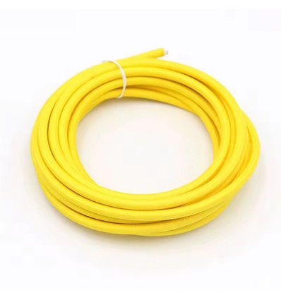 5m Stoffkabel 2x0,75 mm², tekstil - 230V, Gul