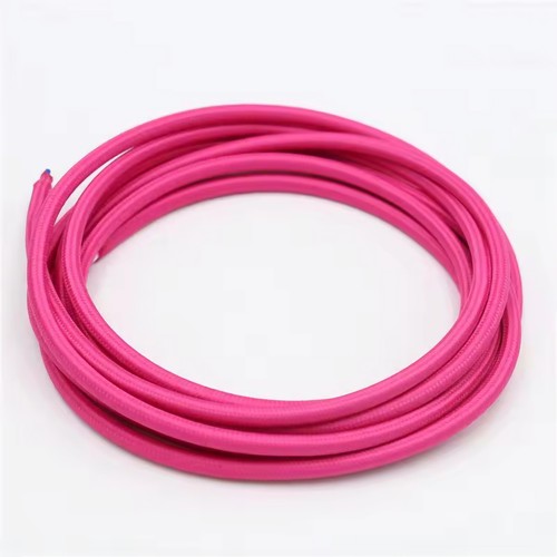 5m Stoffkabel 2x0,75 mm², tekstil - 230V, Rose rød