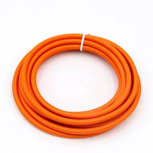 5m Stoffkabel 2x0,75 mm², tekstil - 230V, oransje