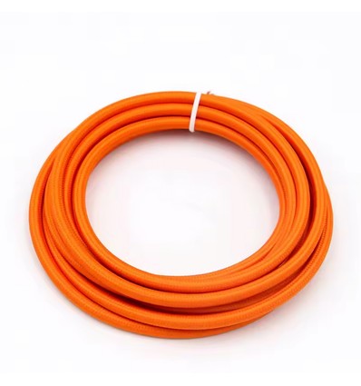 5m Stoffledning 2x0.75 mm², tekstil - 230V, Neon Oransje