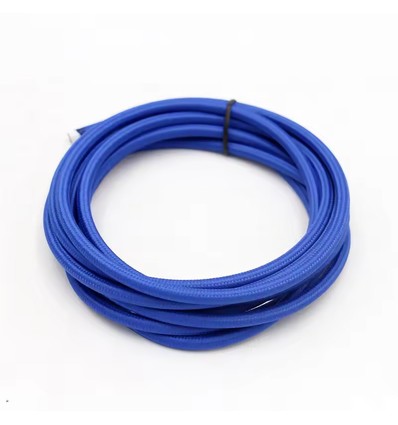 5m Stoffkabel 2x0,75 mm², tekstil - 230V, blå