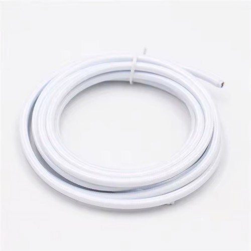 5m Stoffkabel 2x0,75 mm², tekstil - 230V, Hvit