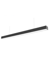 36W LED lysskinne - 120cm, 120 lm/W, Sort, taklampe til kontor, inkl. wireoppheng