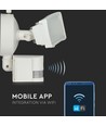 18W LED lyskaster med WiFi kamera og PIR sensor - 600lm, IP65, hvit, utendørs, kald hvit