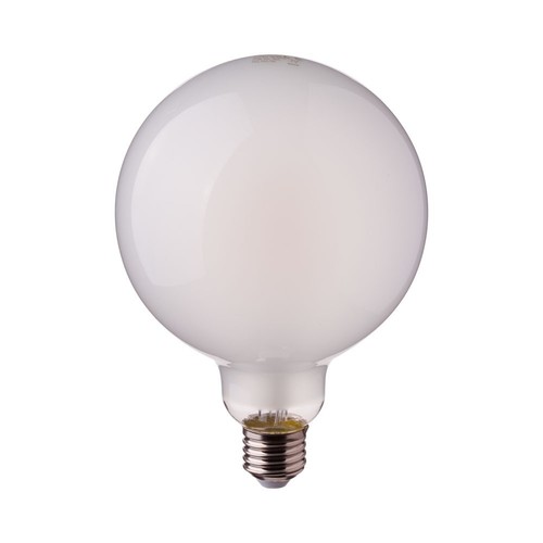 E27 7W G95 filament LED pære - Frostet glass, 840lm, 6400K, 300 grader, erstatter 60W