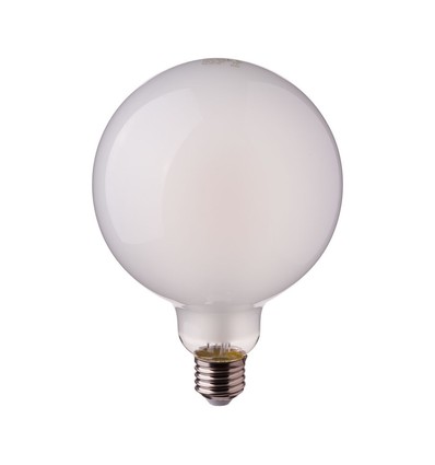 E27 7W G95 filament LED pære - Frostet glass, 840lm, 6400K, 300 grader, erstatter 60W
