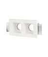 Dobbel gips innfellingsspot - Firkantet, hvit, til 2x GU10/GU5.3, max 35W, IP20