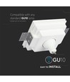GU10 innfellingsspot i gips, kvadratisk - Hvit, 120x120mm, dyp modell, IP20, uten lyskilde