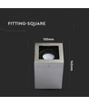 GU10 innfellingsspot, firkantet - Satin nikkel, aluminium, uten lyskilde