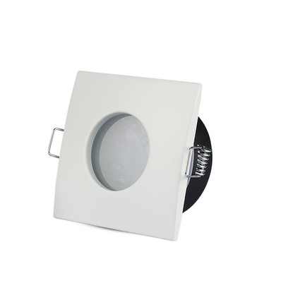 GU10 innfellingsspot, kvadratisk - Hvit, IP54, Hull: Ø7,5 cm, Mål: 84x84 mm, sinklegering