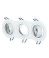 3-hulls GU10 innfellingsspot - Rund, hvit, aluminium, hull: 23,5 x 7,5 cm, mål: 25,5 x 9,1 cm
