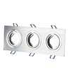 3xGU10 innfellingsspot, kvadratisk - Børstet aluminium, støpt aluminium, uten lyskilde
