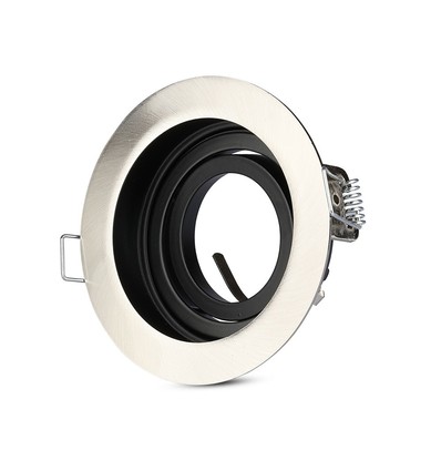GU10 innfellingsspot - Rund, satin nikkel, hull: Ø9 cm, mål: Ø10 cm, uten lyskilde