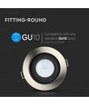 GU10 innfellingsspot - Rund, satin nikkel, hull: Ø9 cm, mål: Ø10 cm, uten lyskilde