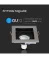 GU10 innfellingsspot, kvadratisk - Satin nikkel, 100x100mm, uten lyskilde