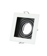 GU10 innfellingsspot, kvadratisk - Hvit, aluminium, hull: 90x90 mm, mål: 100x100 mm, uten lyskilde