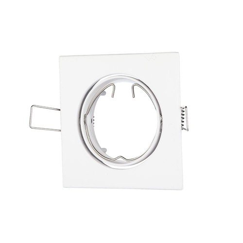 GU10 innfellingsspot - Firkantet, hvit, aluminium, uten lyskilde