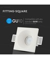 GU10 downlight for gipsloft innsparkling - Ekskl. lyskilde og sokkel, 12x12cm, firkantet, nedsenket