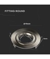 GU10 innfellingsspot rund - Satin nikkel, aluminium, Ø85 mm hull, IP20 innendørs