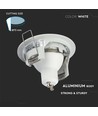 GU10 innfellingsspot - Hvit, aluminium, IP20 innendørs, Hull: Ø7,3 cm, Mål: Ø8,1 cm