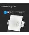 Firkantet hvit gips innfellingsspot - Til GU10, 121 x 121 mm, IP20 innendørs, kan males