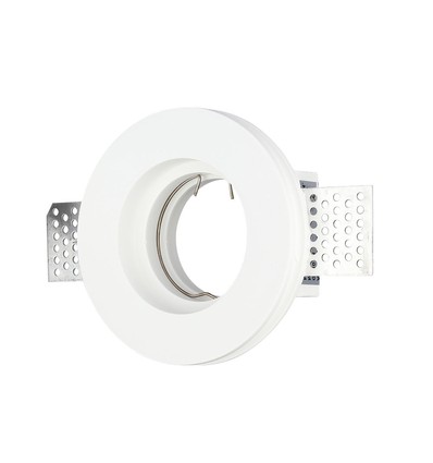 GU10 gips innfellingsspot - Rund, hvit, Ø10cm, hull: Ø10,3 cm, uten lyskilde