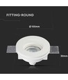 GU10 gips innfellingsspot - Rund, hvit, Ø10cm, hull: Ø10,3 cm, uten lyskilde