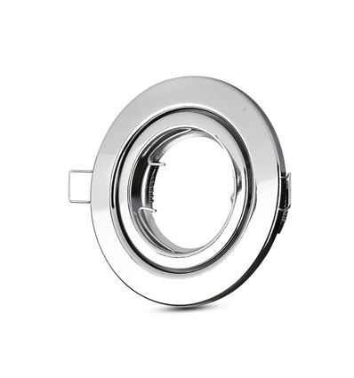 GU10 innfellingsspot, rund - Rustfritt stål, justerbar, hull: Ø7,4 cm, IP20